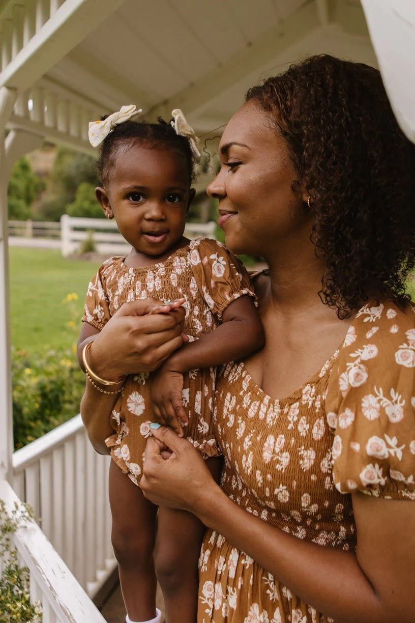 Baby Sienna Romper In Brown Floral - FINAL SALE 3 Baby Sienna Romper In Brown Floral - FINAL SALE - Image 3