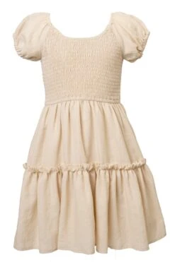 Mini Sienna Dress In Cream - FINAL SALE -Fashion Clothing Store SiennaCreamMinifront 243835