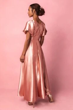 Tessie Dress In Apricot Crush -Fashion Clothing Store TessieApricot2 313361