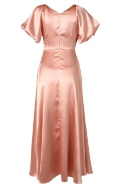 Tessie Dress In Apricot Crush -Fashion Clothing Store TessieDressinApriocotSatin1