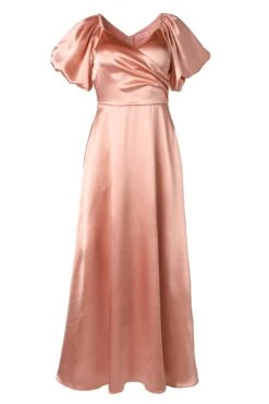 Tessie Dress In Apricot Crush -Fashion Clothing Store TessieDressinApriocotSatin2
