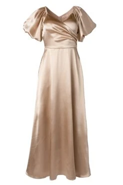 Tessie Dress In Champagne -Fashion Clothing Store TessieDressinChampagneSatin