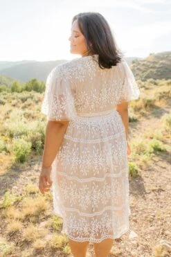 Venice Dress With Flutter Sleeves In Champagne - FINAL SALE -Fashion Clothing Store Venice Flutter Sleeve 33 418704