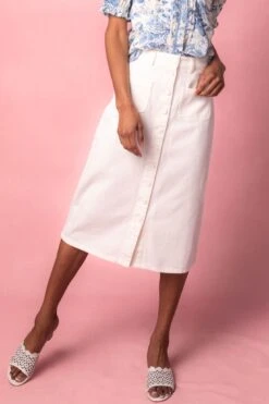 Emma Denim Skirt In White -Fashion Clothing Store WEB EMMADENIM 16