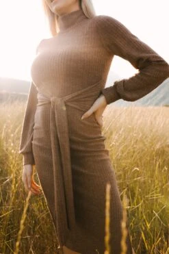 Jensen Dress In Mocha - FINAL SALE -Fashion Clothing Store WEB JensenDress FW23 LindsayArnold 04