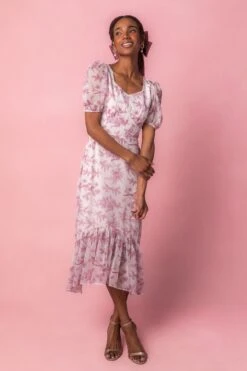 Wren Dress In Pink Toile - FINAL SALE -Fashion Clothing Store Wren Studio Easter 2 385551