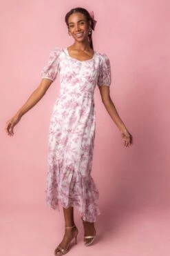 Wren Dress In Pink Toile - FINAL SALE -Fashion Clothing Store Wren Studio Easter 3 690119