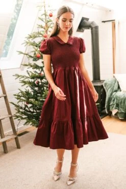 Addie Dress In Wine - FINAL SALE -Fashion Clothing Store addie wine 2 688575