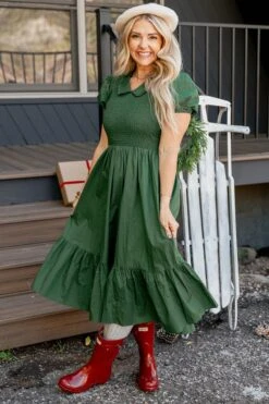 Addie Dress In Green - FINAL SALE -Fashion Clothing Store addiegreen 4 259150