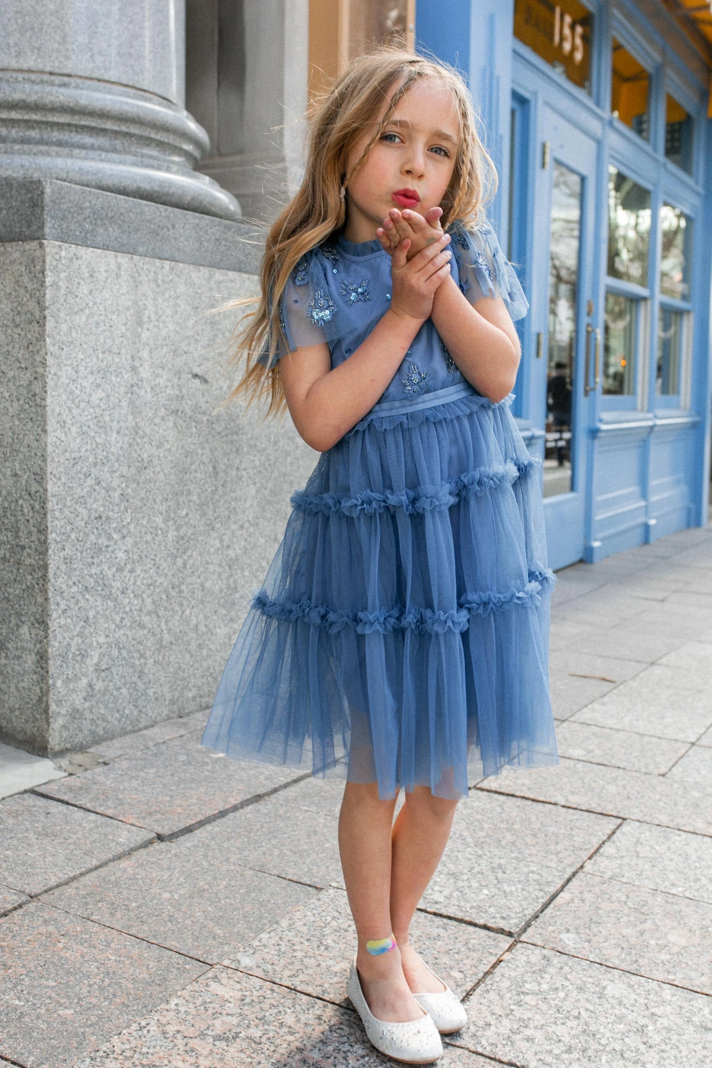 Mini Anastasia Dress In Tufts Blue - FINAL SALE 6 Mini Anastasia Dress In Tufts Blue - FINAL SALE - Image 6