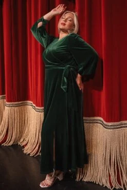 Andie Dress In Emerald Velvet - FINAL SALE -Fashion Clothing Store andieemerald 4 302987