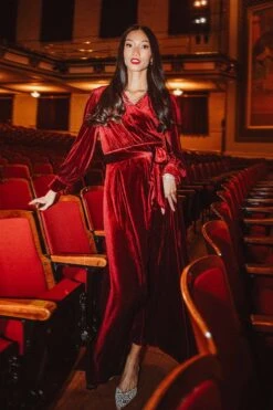 Andie Dress In Wine Velvet - FINAL SALE -Fashion Clothing Store andiewine 2 433267