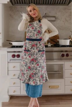Ivy Apron In Berry Toile -Fashion Clothing Store aprons 08 344397