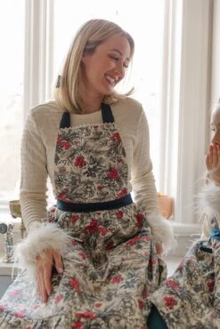 Ivy Apron In Berry Toile -Fashion Clothing Store aprons 16 817480