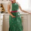 Ivy Apron In Green Mughal Tile