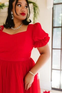 Ballerina Dress In Red - FINAL SALE -Fashion Clothing Store ballerina red plus 04 815040