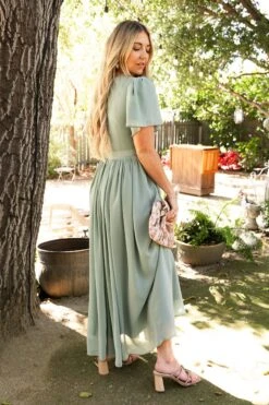 Abbie Dress In Sage -Fashion Clothing Store bridesmaids 171 467221