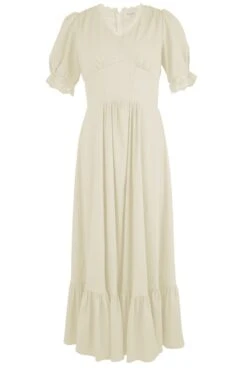 Brooke Dress In Ivory -Fashion Clothing Store brooke ivory front 904301