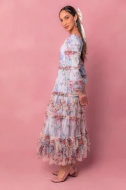 Catherine Dress In Blue Floral -Fashion Clothing Store catherine 4 660255