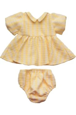Baby Celine Dress Set In Yellow 13 Baby Celine Dress Set In Yellow -Fashion Clothing Store celine yellow baby front