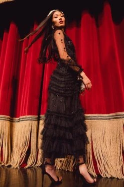 Claire Dress In Black Sequin -Fashion Clothing Store claireblack 16 186792