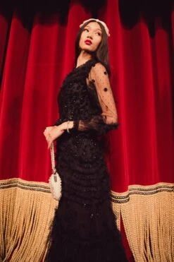 Claire Dress In Black Sequin -Fashion Clothing Store claireblack 17 879738