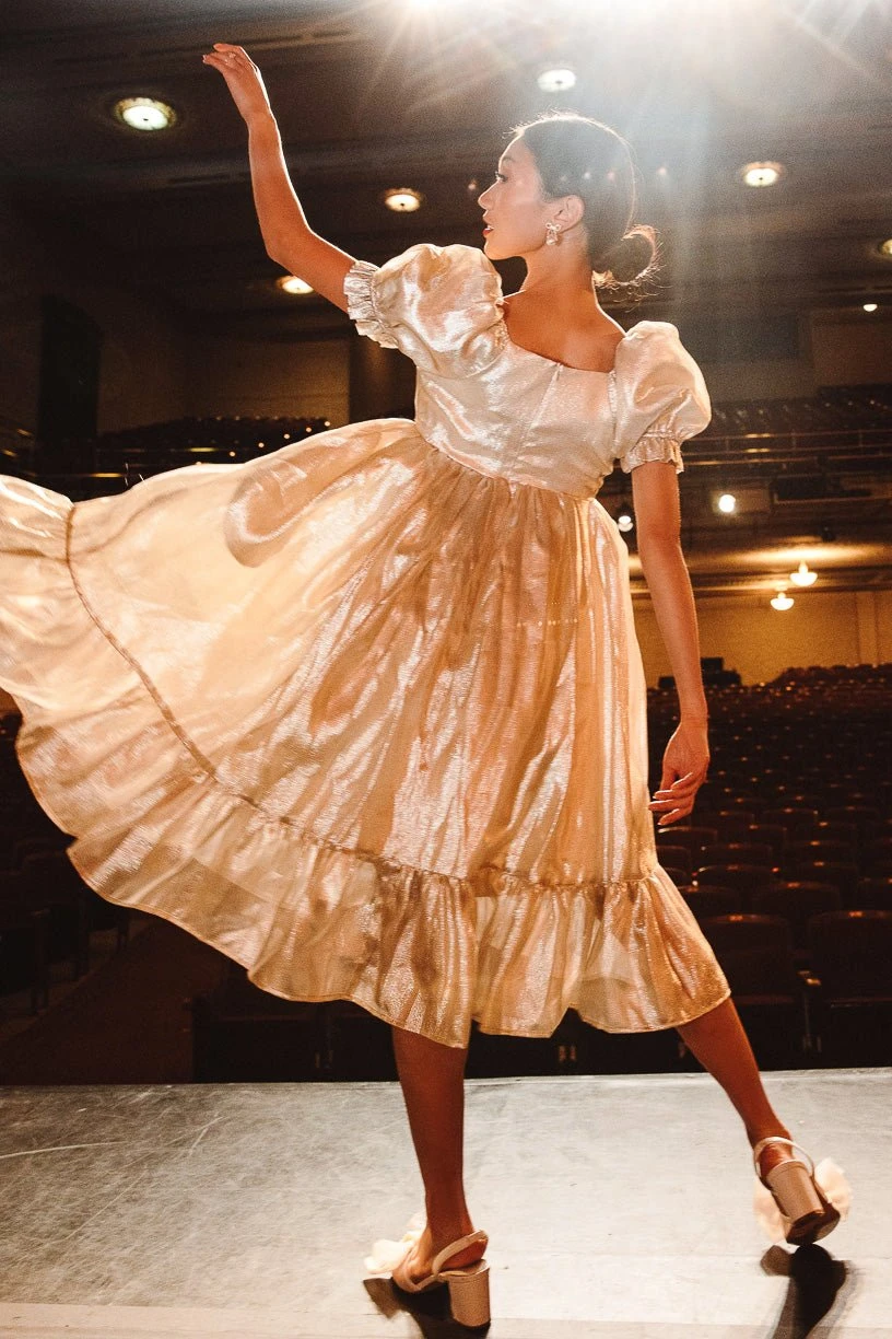 Coco Dress In Gold - FINAL SALE 2 Coco Dress In Gold - FINAL SALE - Image 2