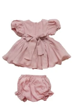 Baby Cupcake Dress Set In Pink Stripe -Fashion Clothing Store cupcake pinkstripe baby back 117512