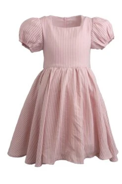 Mini Cupcake Dress In Pink Stripe -Fashion Clothing Store cupcake pinstripe mini front 628369