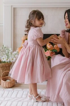 Mini Cupcake Dress In Pink Stripe