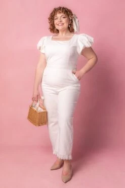 Dahlia Jumpsuit In White - FINAL SALE -Fashion Clothing Store dahlia Studio Easter24 10 172739