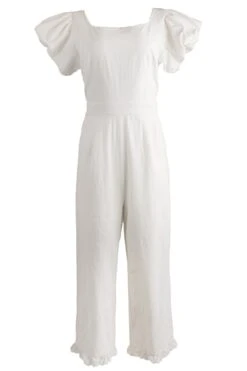 Dahlia Jumpsuit In White - FINAL SALE -Fashion Clothing Store dahlia jumpsuit front 124039