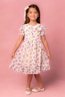 Mini Dolly Dress In Violet Rose