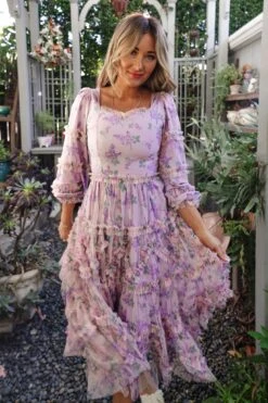 Catherine Midi Dress In Lavender -Fashion Clothing Store easter2 06