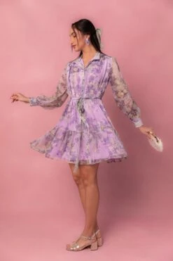 Eleanor Dress In Purple Floral - FINAL SALE -Fashion Clothing Store eleanorpurple 03 828727