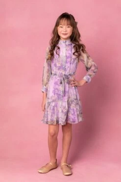 Mini Eleanor Dress In Purple Floral - FINAL SALE 9 Mini Eleanor Dress In Purple Floral - FINAL SALE -Fashion Clothing Store eleanorpurple 09 591709