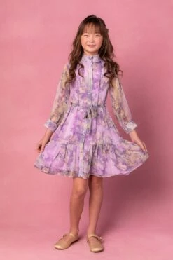 Mini Eleanor Dress In Purple Floral - FINAL SALE