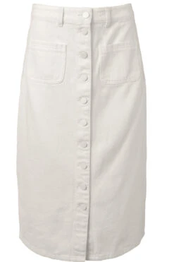 Emma Denim Skirt In White -Fashion Clothing Store emmaskirt front