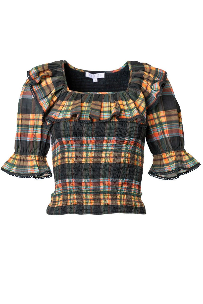 Gracie Top In Plaid - FINAL SALE 2 Gracie Top In Plaid - FINAL SALE - Image 2