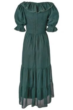 Gracie Dress In Emerald Chiffon - FINAL SALE -Fashion Clothing Store gracieEmerald back 774949