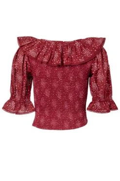 Gracie Top In Wine Floral - FINAL SALE 11 Gracie Top In Wine Floral - FINAL SALE -Fashion Clothing Store gracieWineTop back 194909