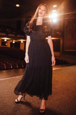 Gracie Dress In Black Chiffon -Fashion Clothing Store gracieblack 330668