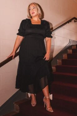 Gracie Dress In Black Chiffon -Fashion Clothing Store gracieblack 9 944187