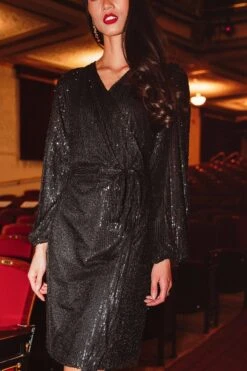 Jagger Dress In Black Sequin - FINAL SALE -Fashion Clothing Store jaggerblackking 7 556906