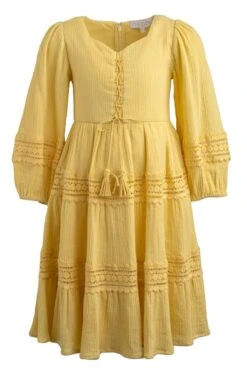 Mini Joella Dress In Yellow -Fashion Clothing Store joella yellow mini front 883700