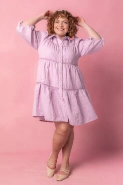 Jojo Dress In Purple Tweed -Fashion Clothing Store jojopurple studio easter24 2 590049