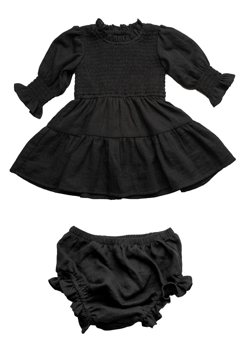 Baby Leena Dress Set In Black - FINAL SALE 2 Baby Leena Dress Set In Black - FINAL SALE - Image 2