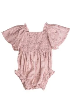 Baby Lennon Romper In Dusty Pink -Fashion Clothing Store lennon baby dustypink 2 945649
