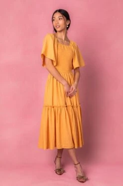 Lennon Dress In Mustard -Fashion Clothing Store lennone studio 02 748984