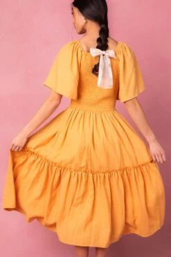 Lennon Dress In Mustard -Fashion Clothing Store lennone studio 04 875405